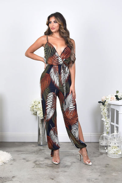 Palm Print Jumpsuit