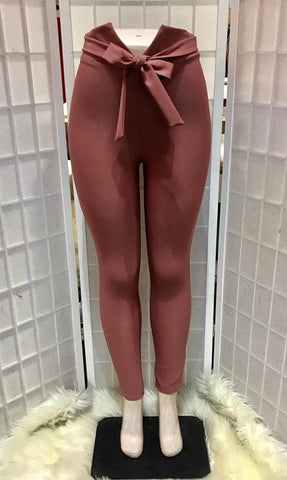 Dusty Pink High Waist Tie Pants