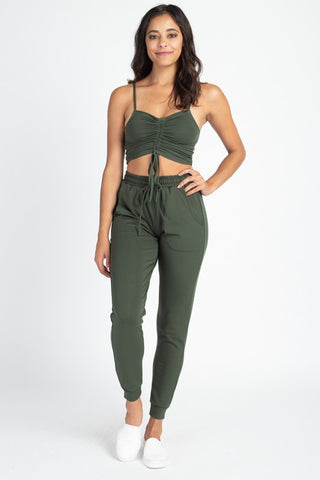 Olive Stretch Joggers