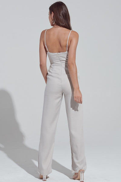Deep V  Sliver Jumpsuit