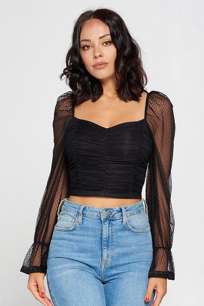 Onyx Long Sleeve Mesh Top