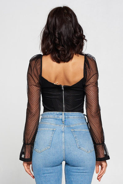 Onyx Long Sleeve Mesh Top