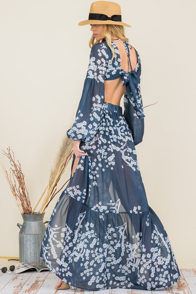 Long Sleeve Blossom Maxi