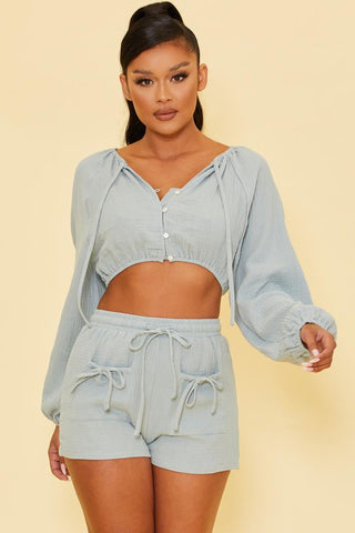 Breezy Blue Shorts Set
