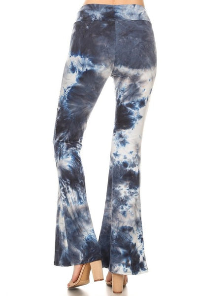 Blue TieDye Flare Legged Pants