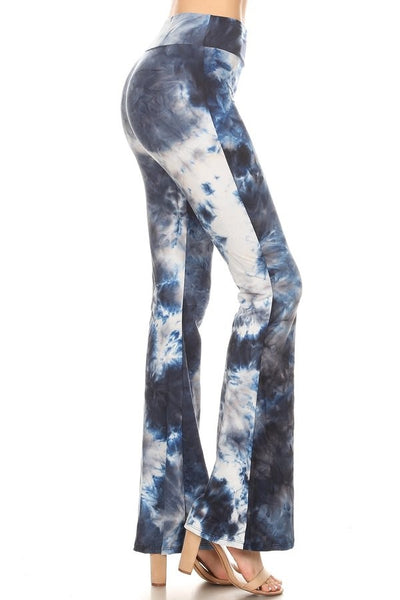 Blue TieDye Flare Legged Pants