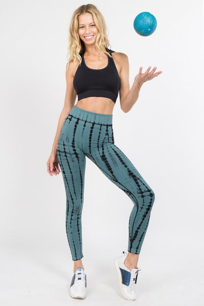 Teal Tie Dye Active Leggings