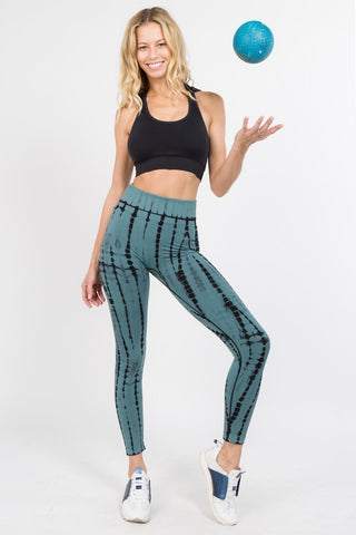 Teal Tie Dye Active Leggings