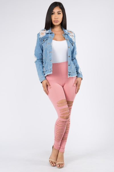 Distressed Denim Jacket