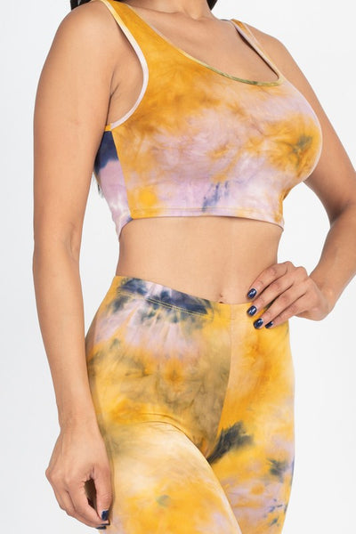 Sadie Mustard Tie Dye Leggings Set