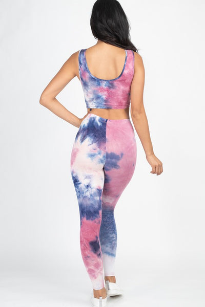 Sadie Pink Tie Dye Leggings Set