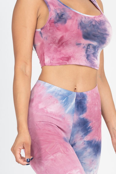 Sadie Pink Tie Dye Leggings Set
