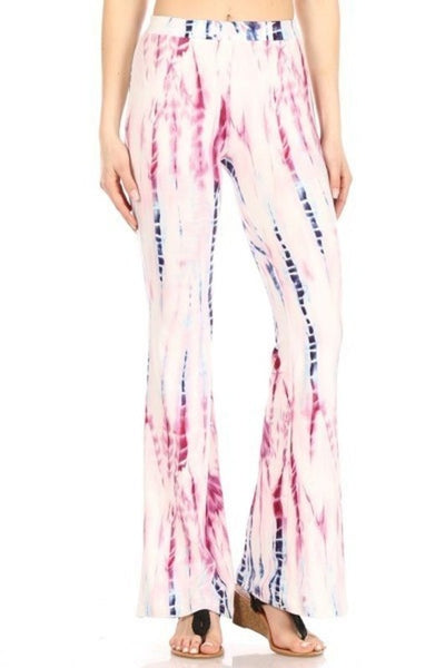 Pink & White TieDye Flare Legged Pants