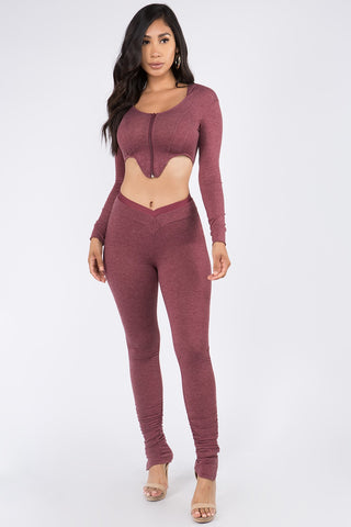 Crimson Pants Set