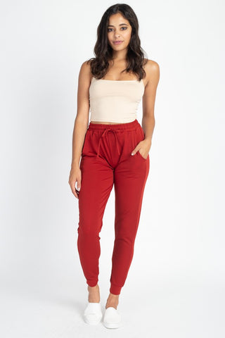 Red Stretch Joggers