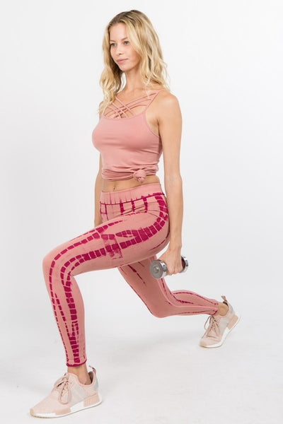 Rose Tie Dye Active Leggings