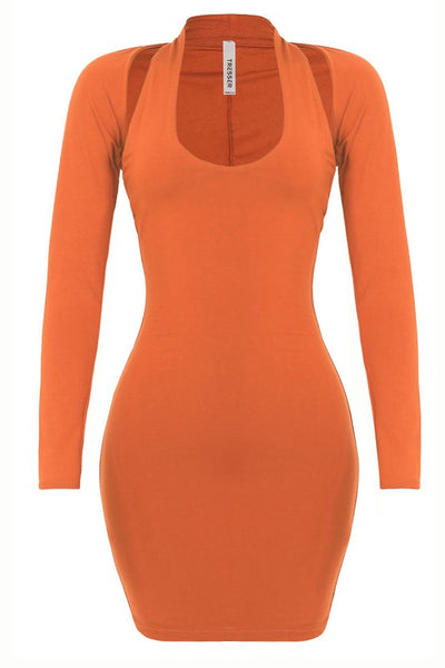 Burnt Orange Mini Dress