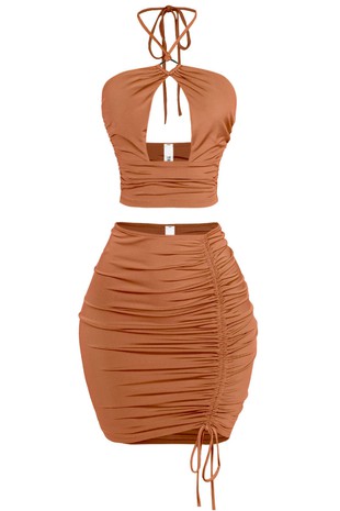 Rust Skirt Set