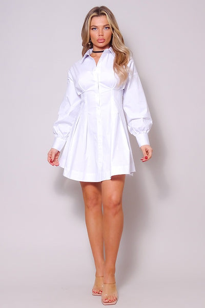 White Mini Shirt Dress
